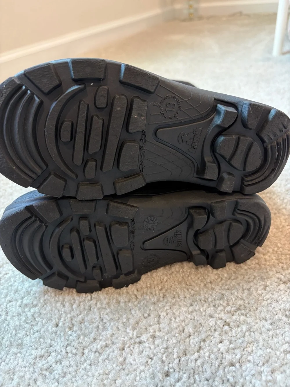 Kids Black Waterproof Pull-Cuff Snow / Rain Winter Boots